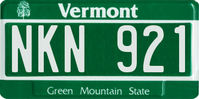 VT license plate NKN921