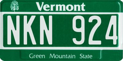 VT license plate NKN924