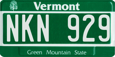 VT license plate NKN929