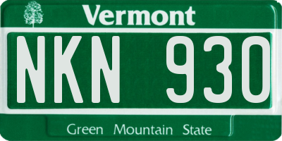 VT license plate NKN930