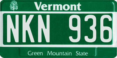VT license plate NKN936