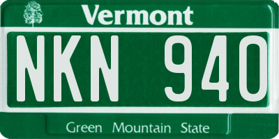 VT license plate NKN940