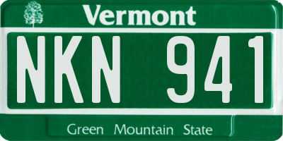 VT license plate NKN941