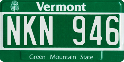 VT license plate NKN946