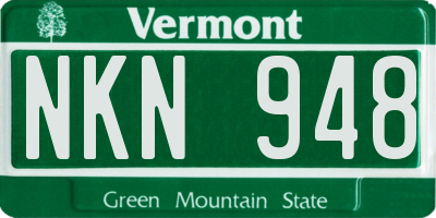 VT license plate NKN948