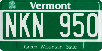 VT license plate NKN950