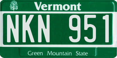 VT license plate NKN951