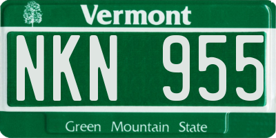 VT license plate NKN955