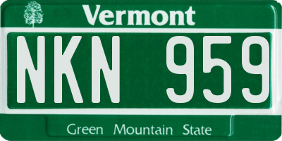 VT license plate NKN959