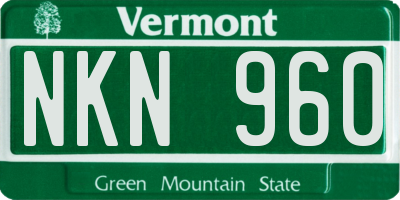 VT license plate NKN960