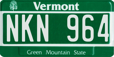 VT license plate NKN964