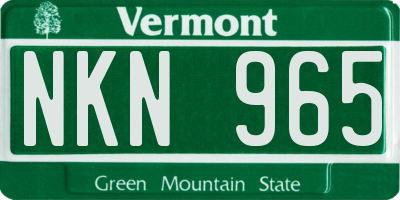 VT license plate NKN965