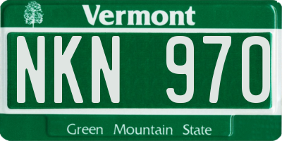 VT license plate NKN970