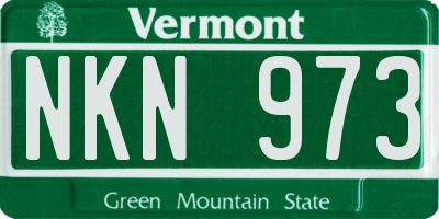 VT license plate NKN973