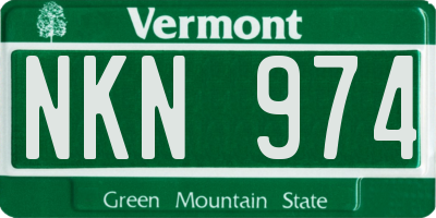 VT license plate NKN974