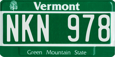 VT license plate NKN978