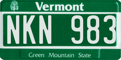 VT license plate NKN983