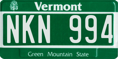 VT license plate NKN994