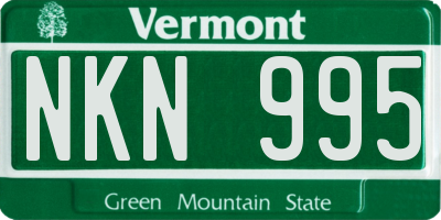 VT license plate NKN995