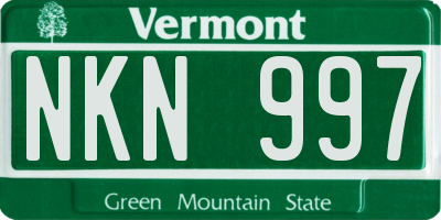 VT license plate NKN997