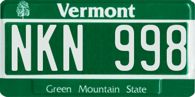 VT license plate NKN998