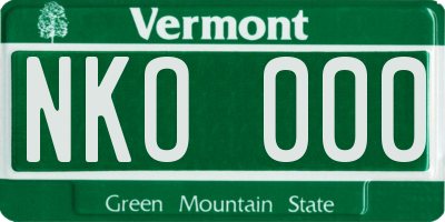 VT license plate NKO000