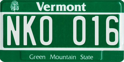 VT license plate NKO016