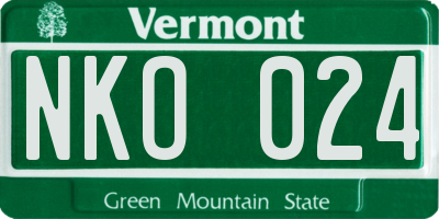 VT license plate NKO024