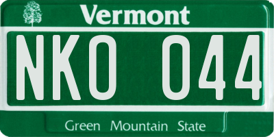 VT license plate NKO044