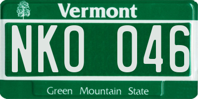 VT license plate NKO046