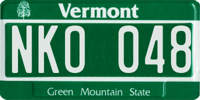 VT license plate NKO048