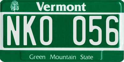 VT license plate NKO056