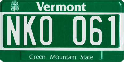 VT license plate NKO061