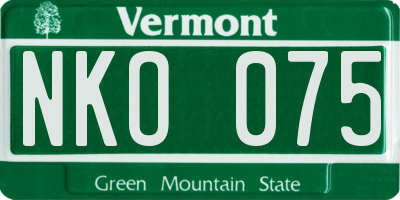 VT license plate NKO075