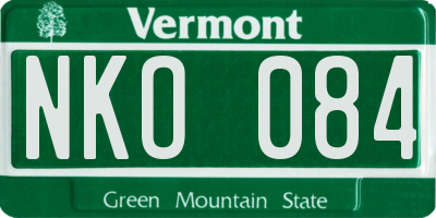 VT license plate NKO084