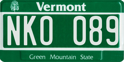 VT license plate NKO089