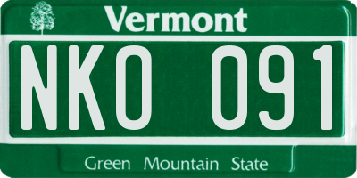 VT license plate NKO091