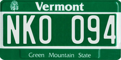VT license plate NKO094