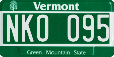 VT license plate NKO095