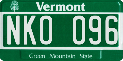 VT license plate NKO096