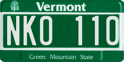 VT license plate NKO110