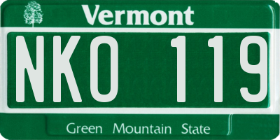 VT license plate NKO119