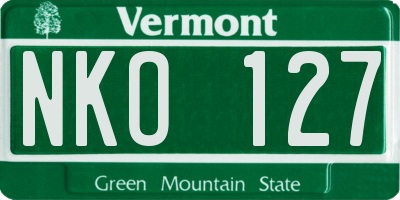 VT license plate NKO127