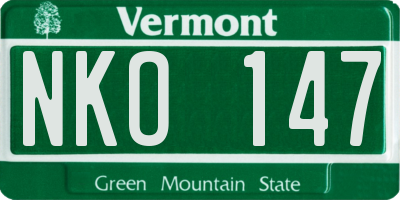 VT license plate NKO147