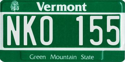 VT license plate NKO155