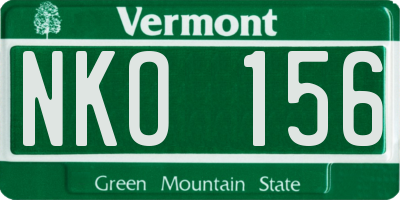 VT license plate NKO156