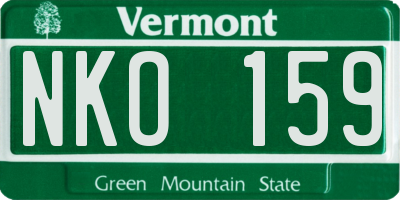 VT license plate NKO159