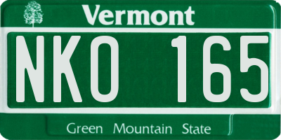 VT license plate NKO165