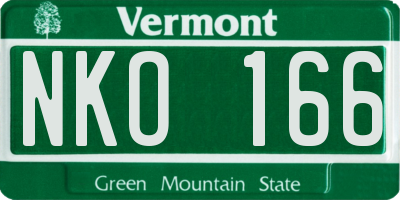 VT license plate NKO166