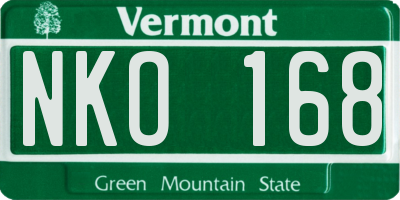 VT license plate NKO168
